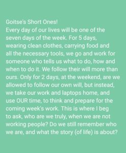 Could it be that weeks and days keep repeating, in order to teach us to stop repeating our mistakes? Have a great beginn