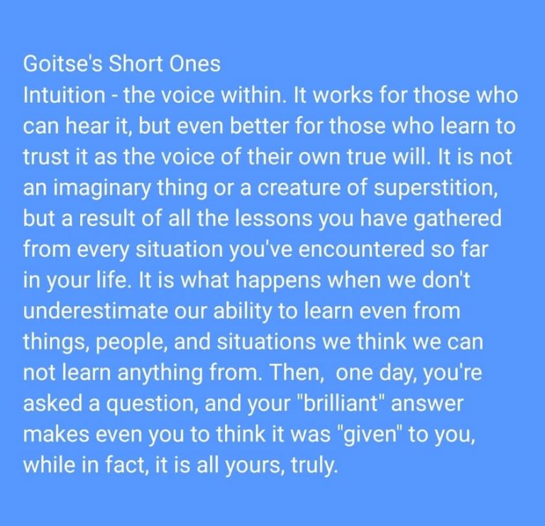 You may spend a day as part of a group, but you remain the voice of the inner will within you. Choose to represent it we