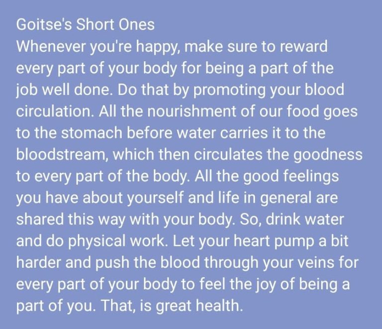 Your body is your only way to participate in physical life. Appreciate it. Don't spoil it 😊