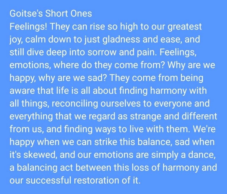 Feelings attest to the fact that life's not just a purely mechanical process, but one full of meaning 🤞🏾