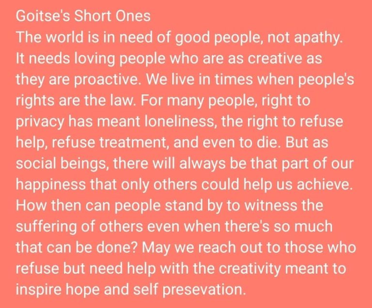 Some people would accept help from others only if the privacy of their need for help could be guaranteed 😊