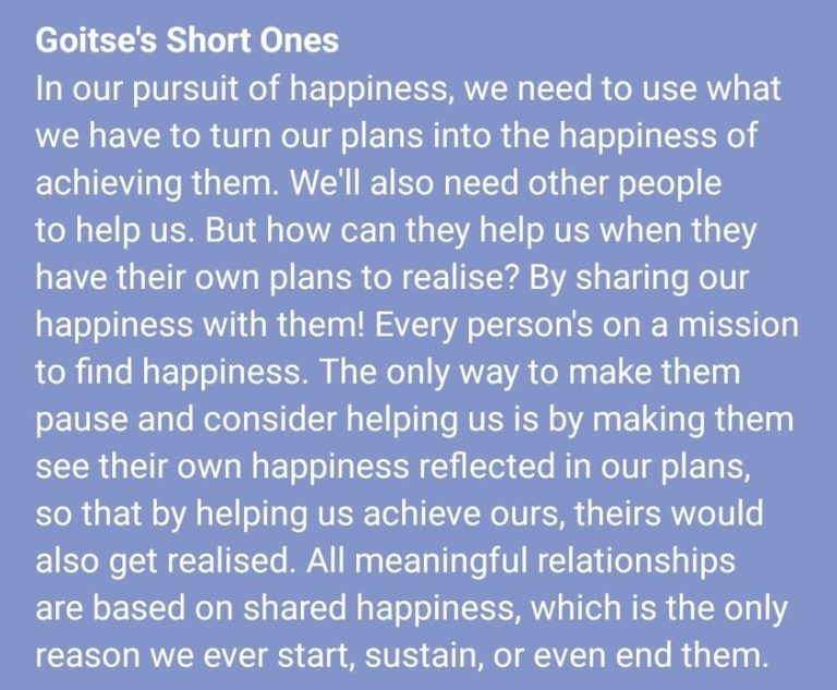 We can only share happiness with our equals; the people we believe deserve the happiness we deserve 😊