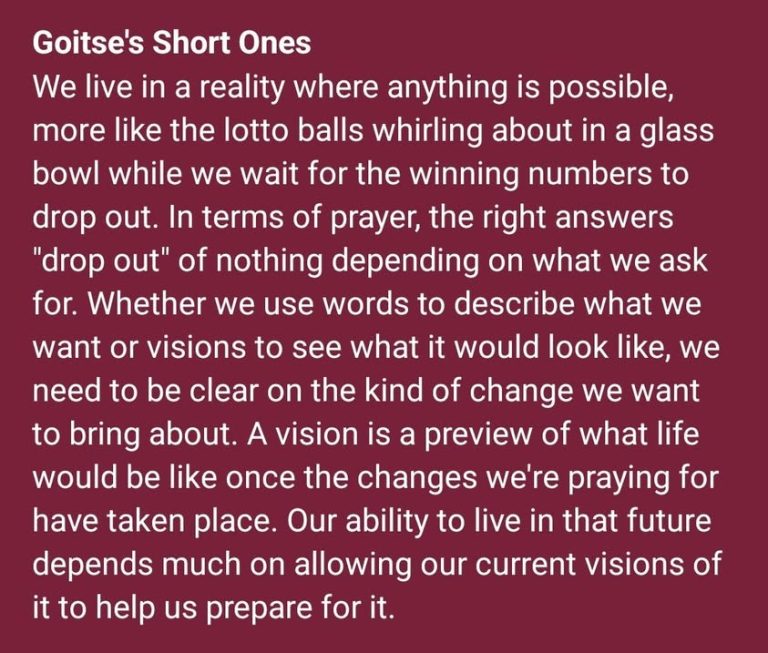 To visualize the future and be comfortable with what we see is to know well what we want it to be 😊