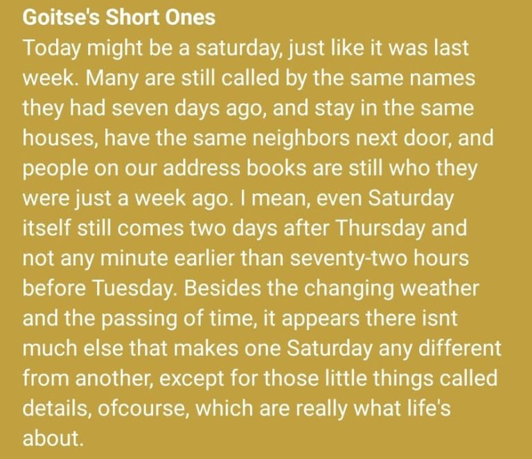 May the details of your Saturday make it a uniquely beautiful one 😊