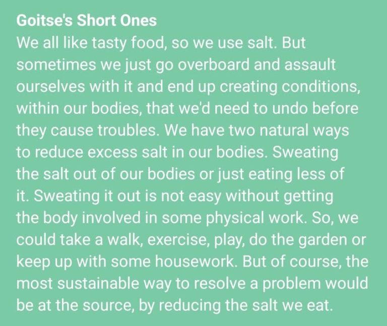 Salt is a proper salute to a great meal, but saturation, a devastating assault to wellbeing 😊