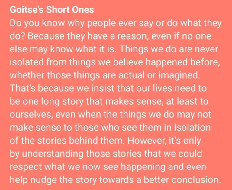 The story of everything that happens now was "told" long before it happened. Either we go to our past, read about it and