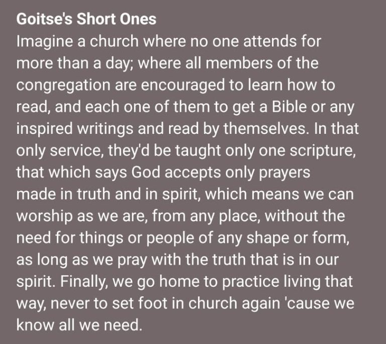 We can only relate to God in person, with the truth that is within our spirit 😊