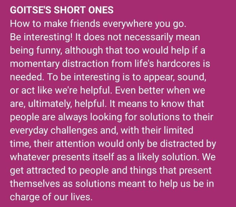 Helpfulness creates a relevance  that makes kindness attractive 😊