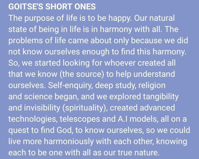 The only reason we ever sought knowledge was to live better, which is, more harmoniously with all that is 😊