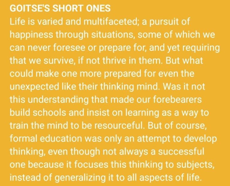 There's no better school for wisdom than to engage honestly with the simple issues of one's life every day 😊