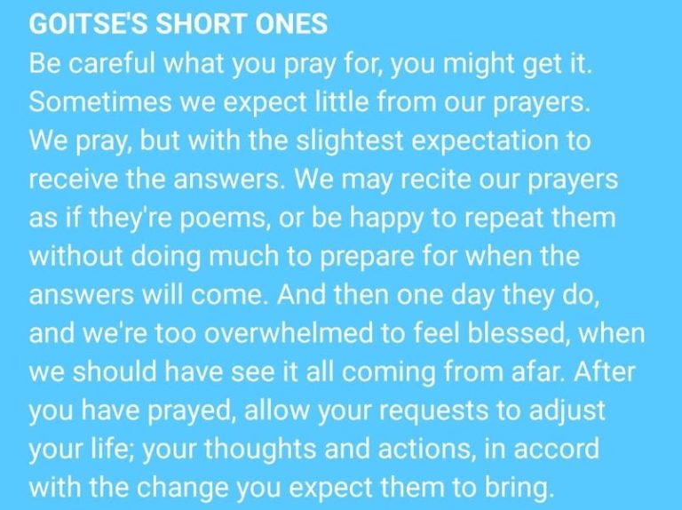 If mere words could have consequences, how about intentional words coming from the heart as a prayer? 😊