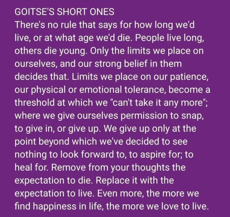 To live, expect to live! 😊