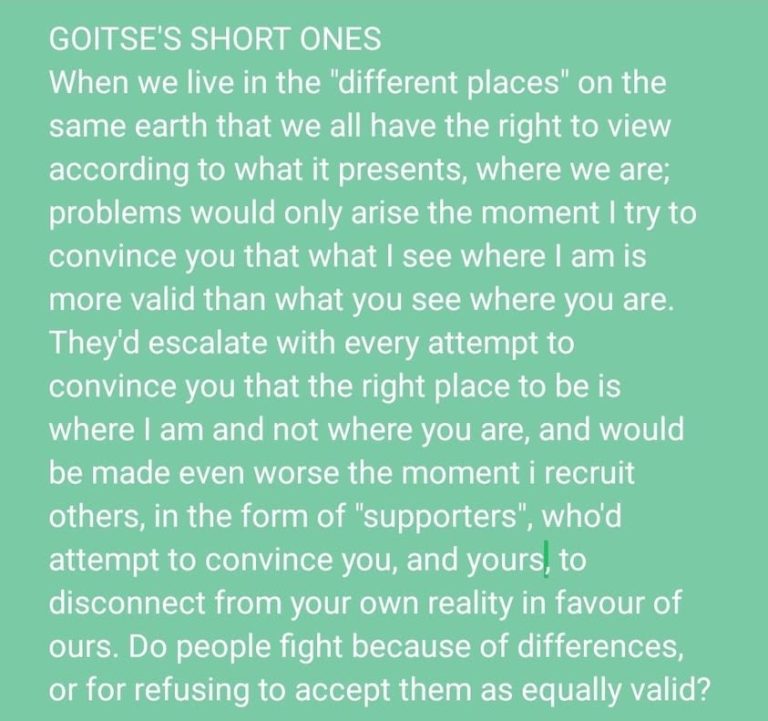 Should people be taught to be where they are or elsewhere? To be who they are or someone else? 😊