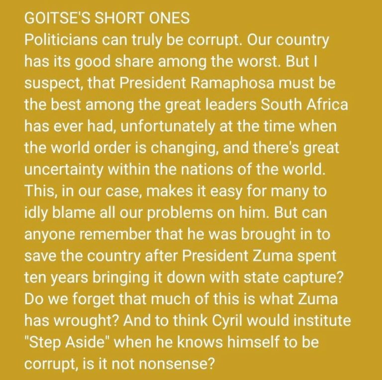 🇿🇦To President Matamela Cyril Ramaphosa. Viva, my leader! 🙏🏾😊