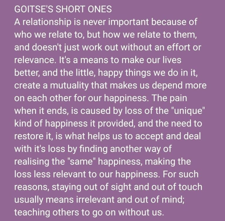 Relationships are sustained by the happiness that motivates our efforts in order to maintain mutual relevance 😊
