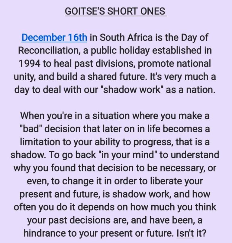 A happy Reconcilliation Day to ya'll  😊