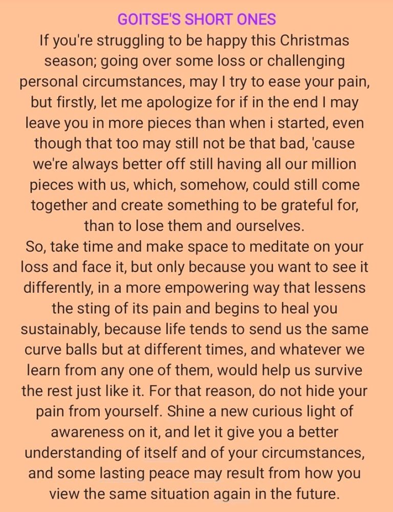 Sometimes losing gives us the great things we needed but could not have in any another way except through a loss. So, do