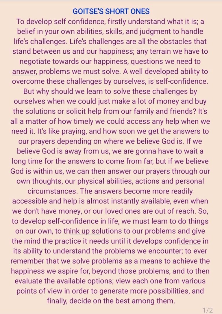 It's good to be loved, but best to be self-sustaining 😊