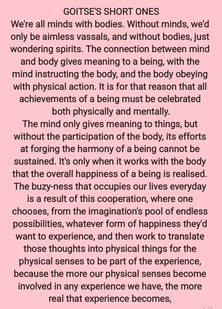 We only fear what we don't see until we allow the body to go and witness the possibilities we could not see at a distanc
