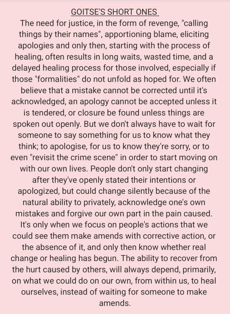 You always owe it to yourself to heal yourself from anything that hurts you. Your own happiness is worth all the effort 