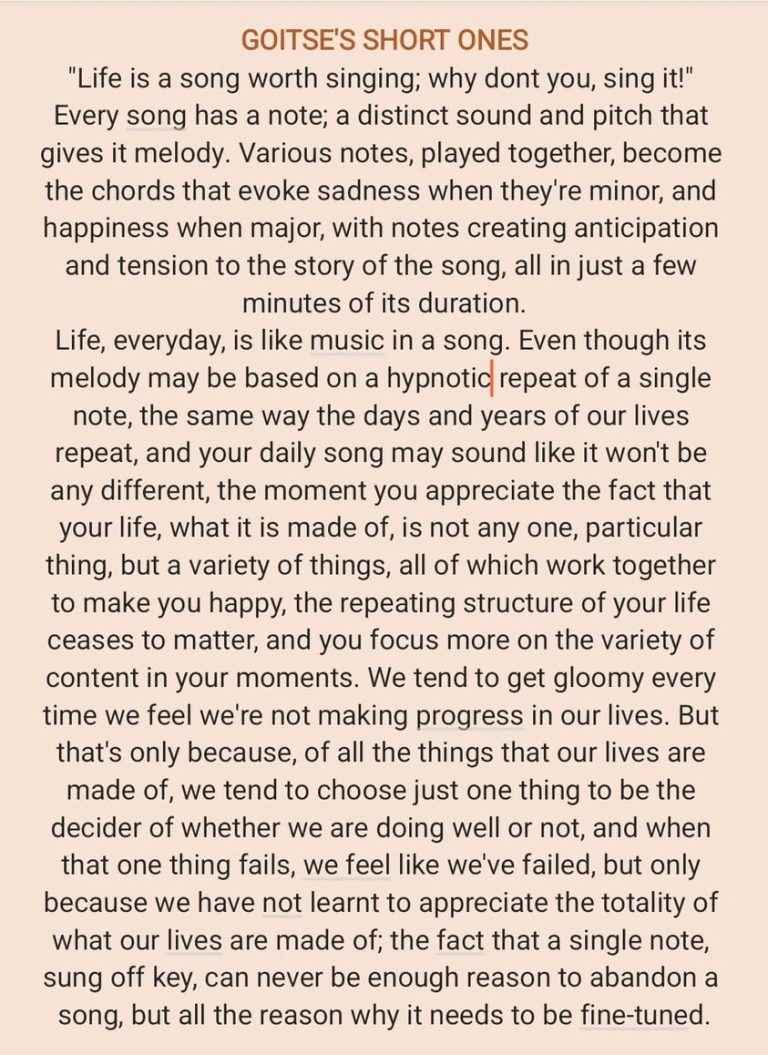 If you "Always look on the bright side of life", your "One note samba will never be the same" 😊