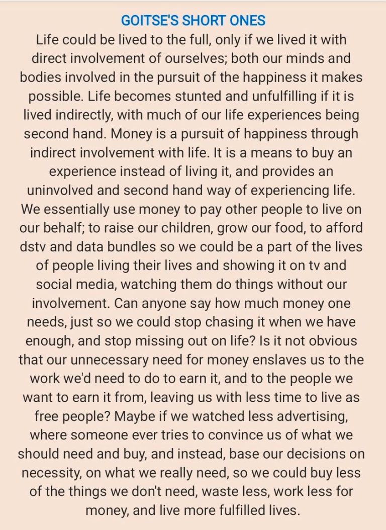 What would you do in life if you did not have to work for money? 😊