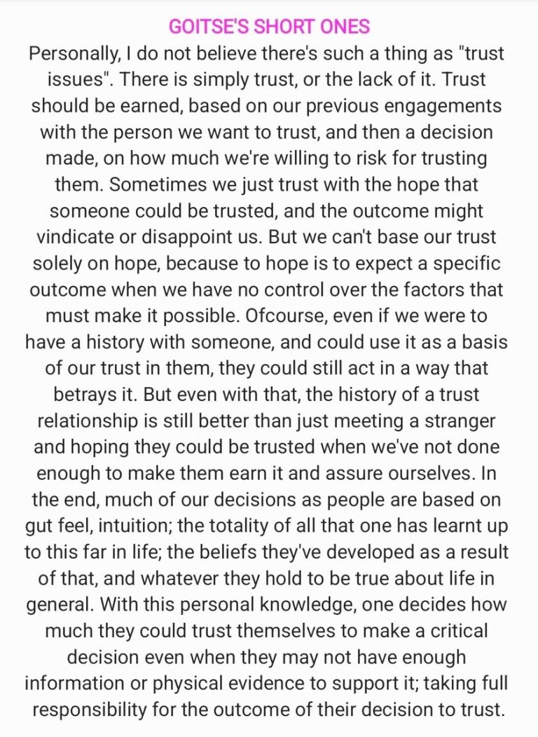 Do you trust the things you hold to be true? 😊
