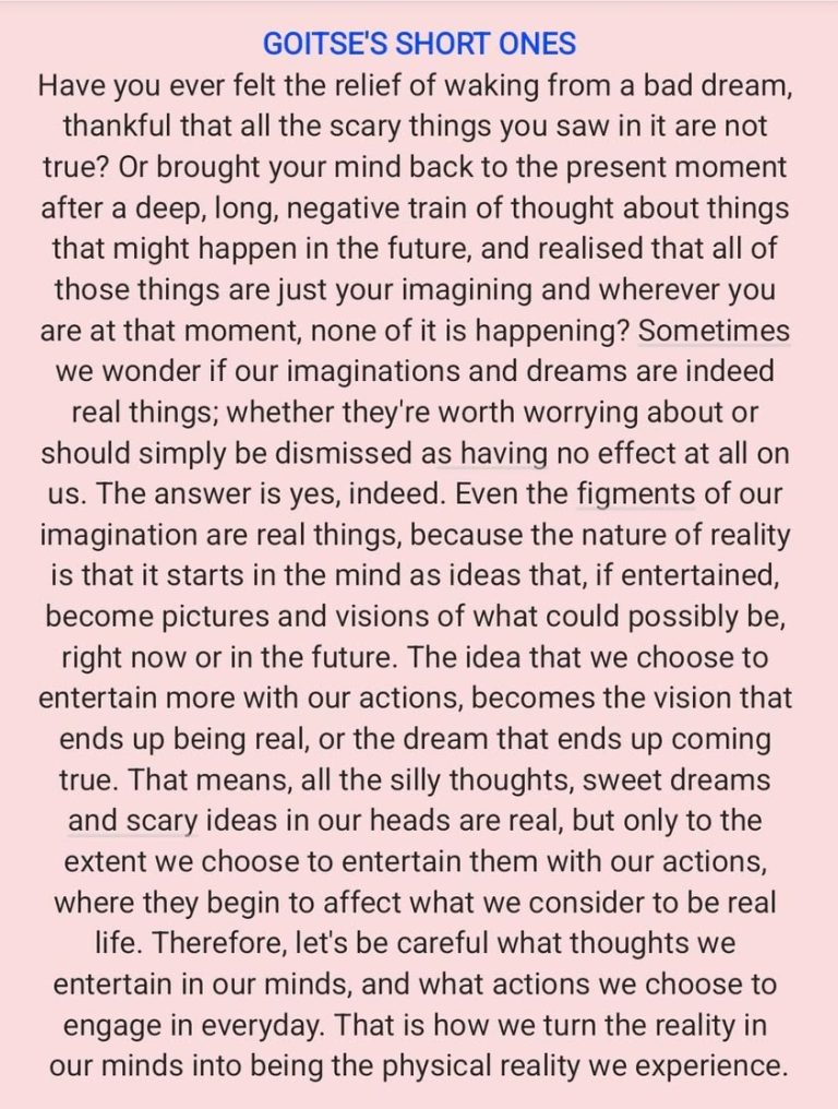 Entertain only the ideas you want to become real 😊