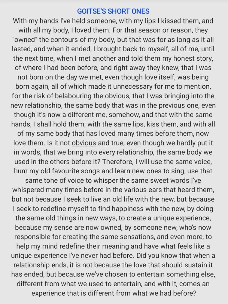 Love is like the same old story, ever told differently, and made to seem like a new one 😊