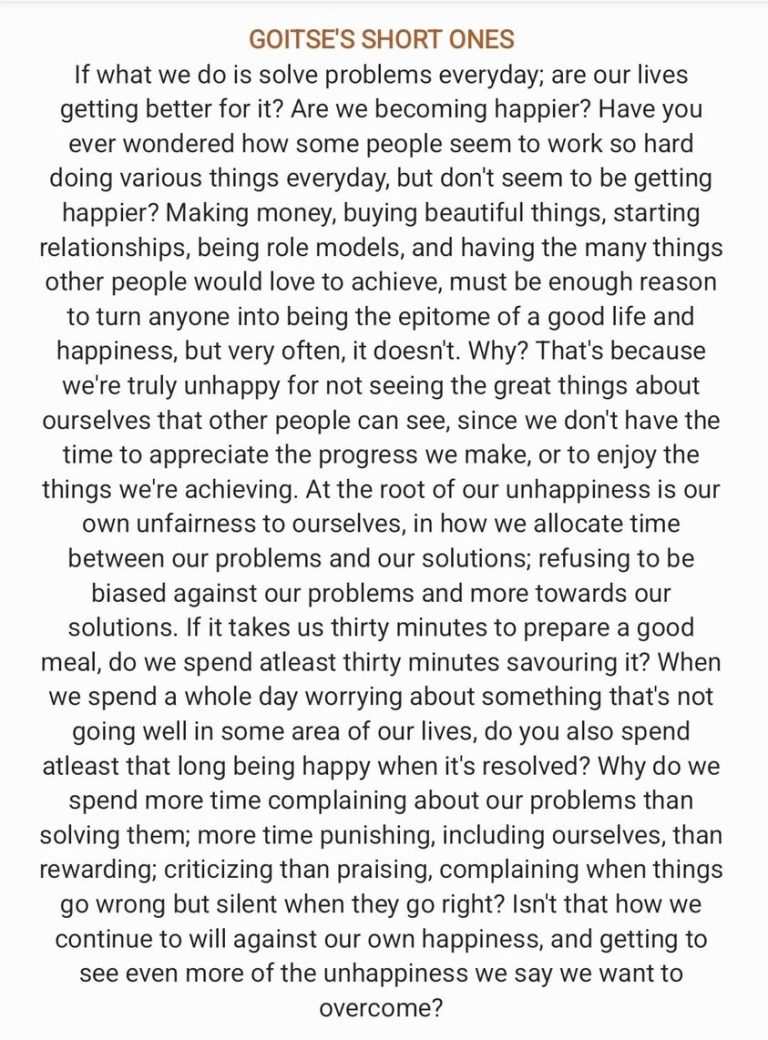 There is happiness beyond every problem that gets solved. Its enjoyment is appreciation for the great effort that made i