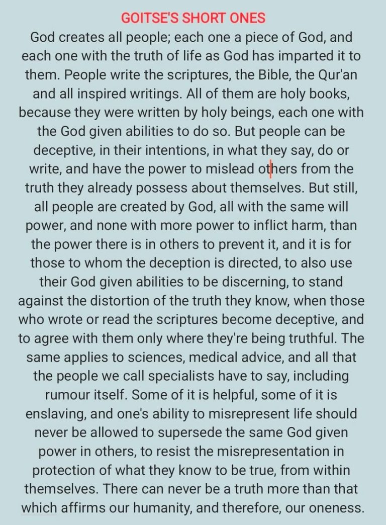 Some people believe more in the bad they do, than we believe in the good we do, making the world look like the bad place