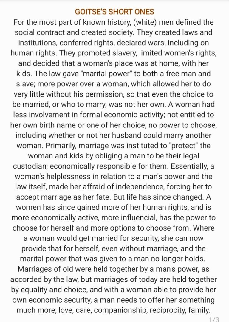 The reason why divorce rates are increasing is because women are, rightfully so, demanding less, not more, from men, bec