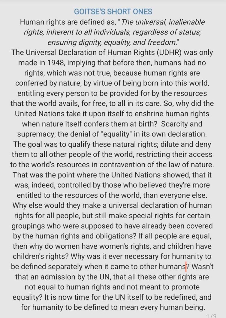 Let's all agree, that inequality is at the root of all human conflict, because if we believed in equality, we'd share wh