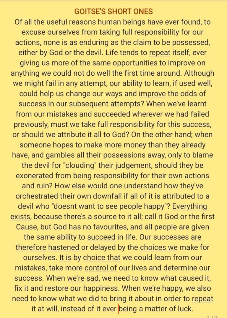 "Every man for himself, and God for us all" 😊