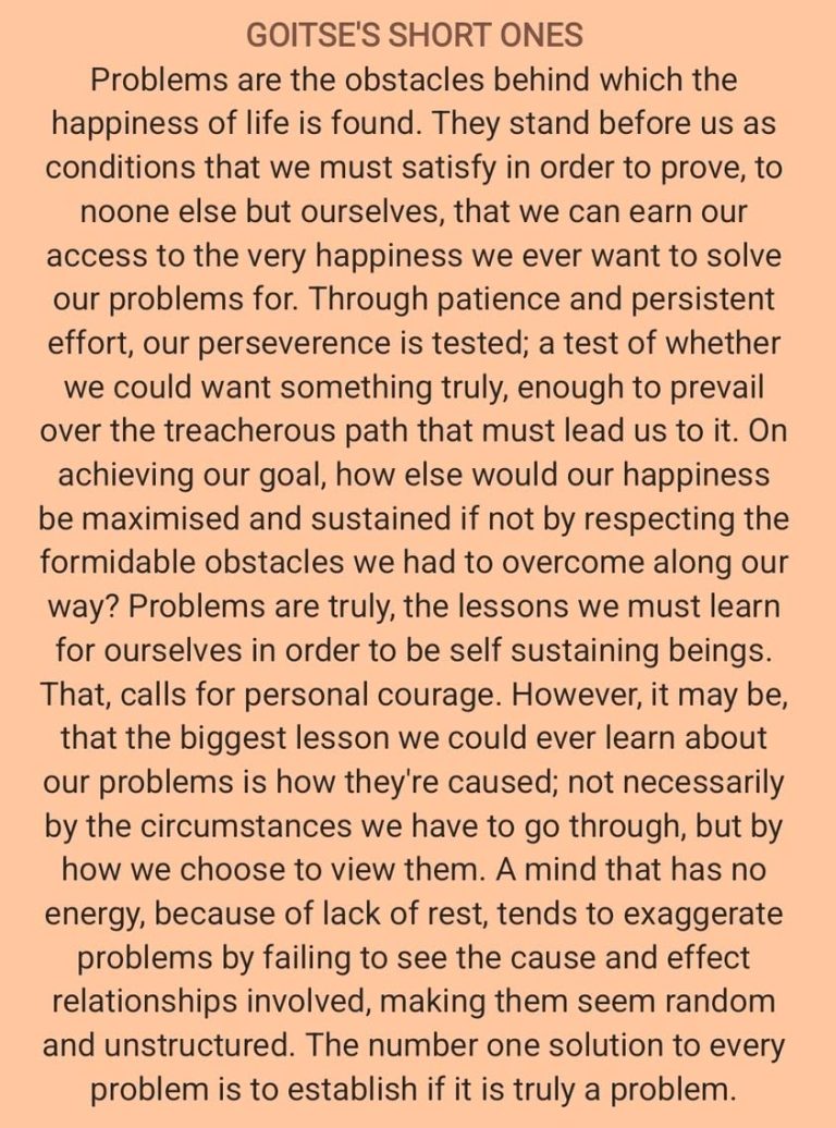 The number one solution to any problem is to establish if it is truly a problem 😊